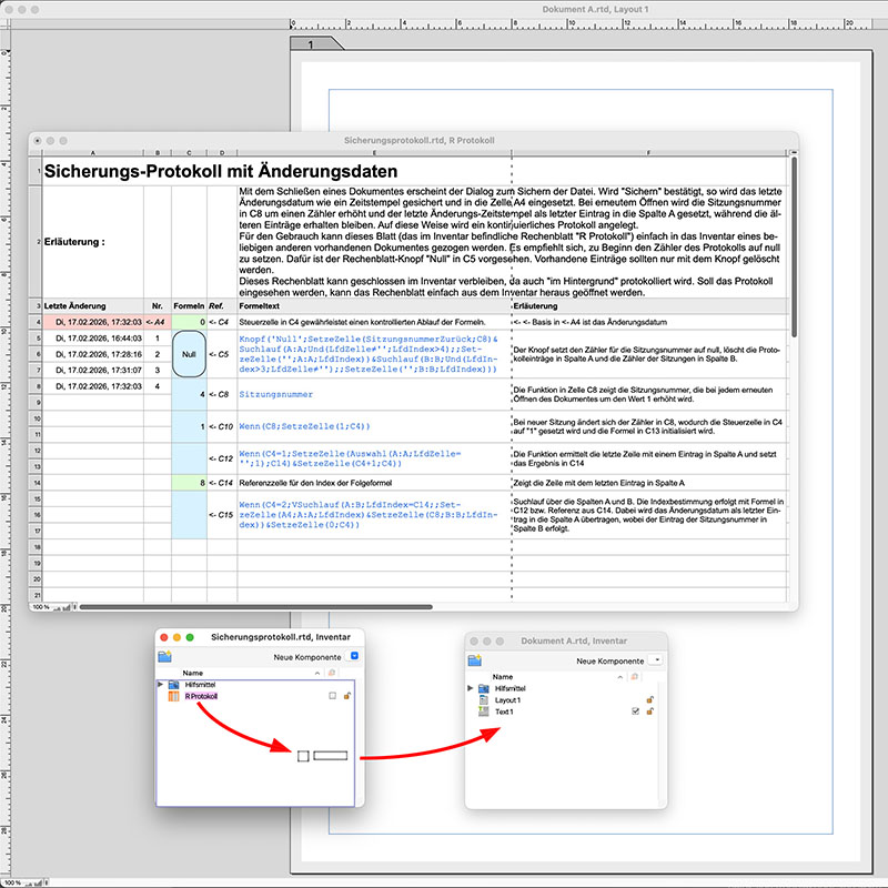 Sicherungsprotokoll mit Änderungsdaten